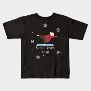 Santa Loves Yoga Kids T-Shirt